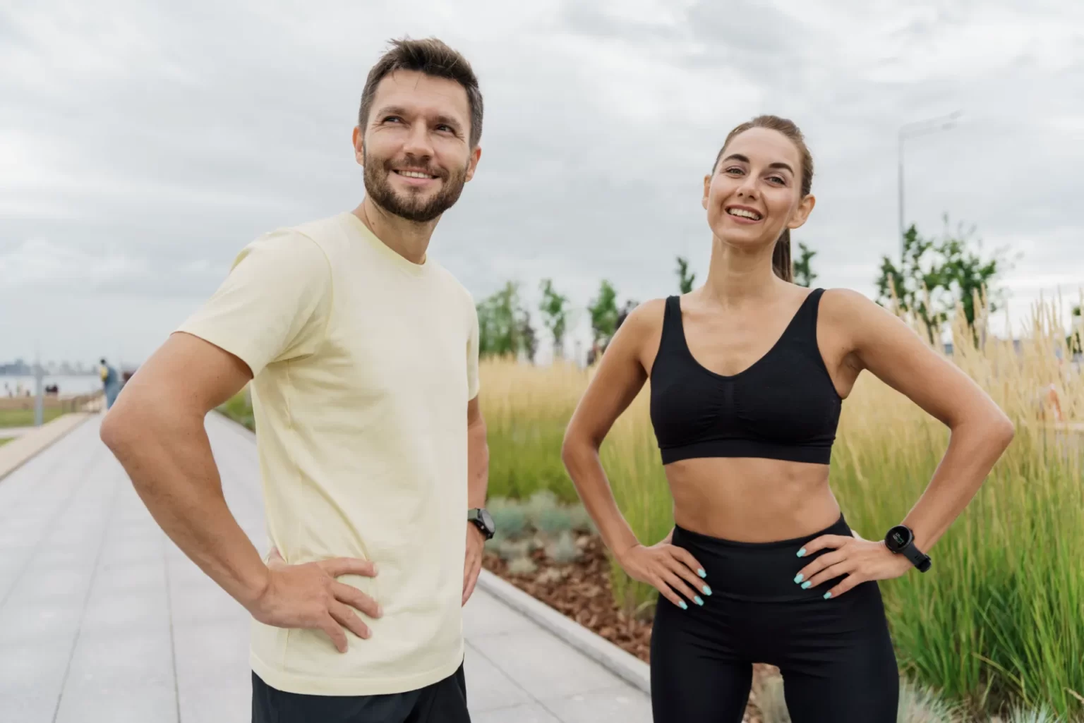a man and a woman train together a personal train utc